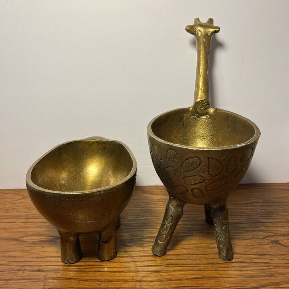 Anthropologie Ezzie Elephant Planter Gilded Succulent House Plants - Picture 11 of 12